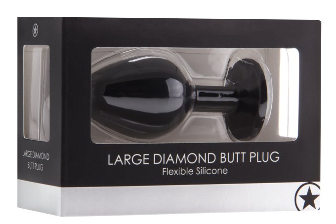 Plug diamond Large – 7 x 3.5 cm Noir
