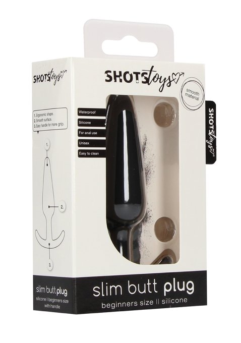 Plug en silicone Slim Butt 7.5 x 2cm Noir
