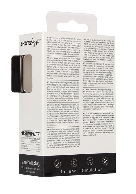 Plug en silicone Slim Butt 7.5 x 2cm Noir