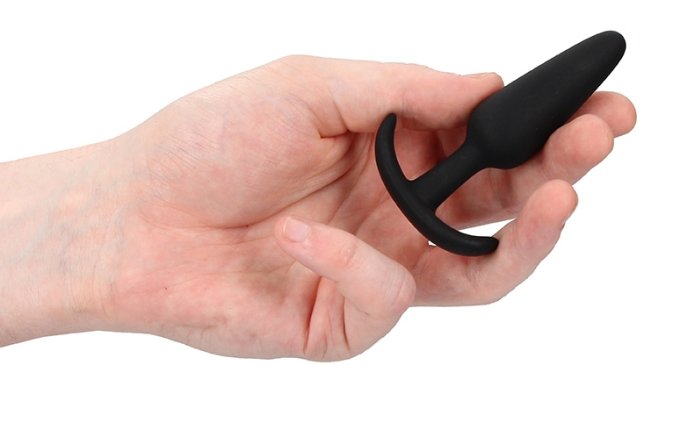 Plug en silicone Slim Butt 7.5 x 2cm Noir