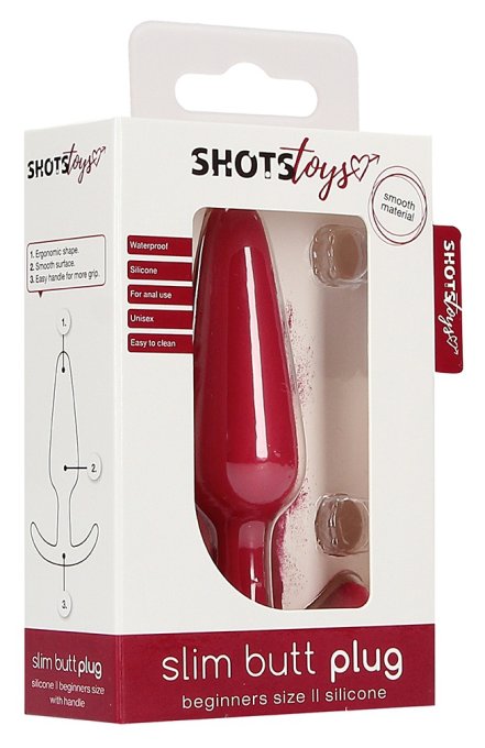 Plug en silicone Slim Butt 7.5 x 2cm Rouge