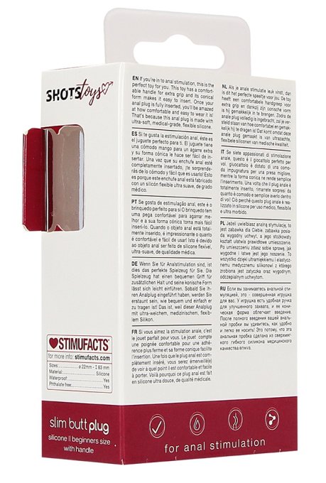Plug en silicone Slim Butt 7.5 x 2cm Rouge
