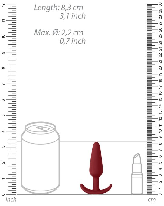 Plug en silicone Slim Butt 7.5 x 2cm Rouge
