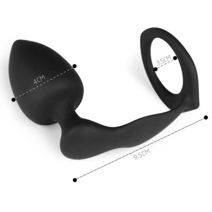 Plug et Cockring Silicone 8cm