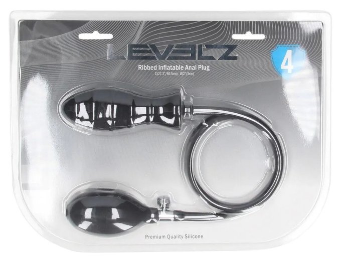 Plug gonflable Ribbed Levelz 9 x 4cm