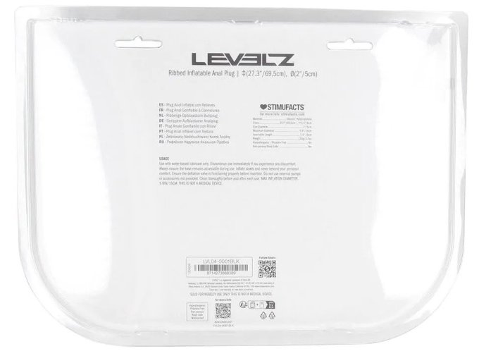 Plug gonflable Ribbed Levelz 9 x 4cm