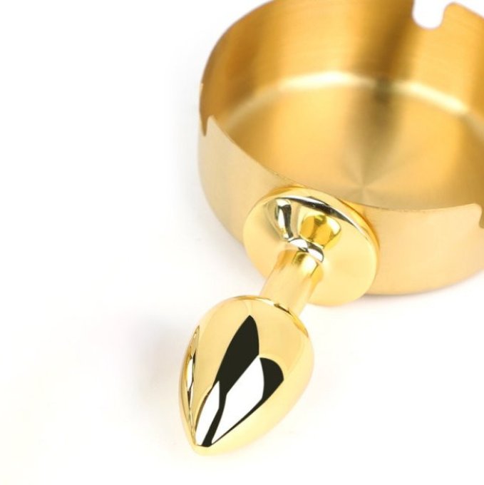 Plug métal Ashes round doré 6 x 2.5cm