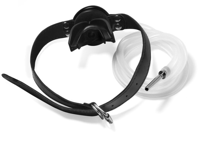 Plug Pénis avec Bâillon Urinoir - Plug 4 x 0.7cm Noir