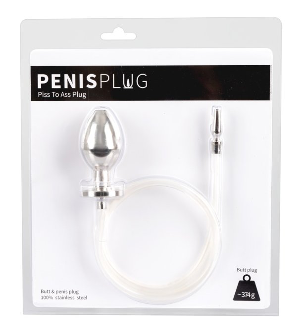 Plug Penis avec plug anal pour jeu Uro