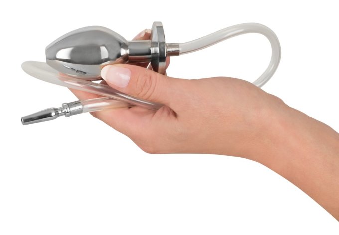 Plug Penis avec plug anal pour jeu Uro