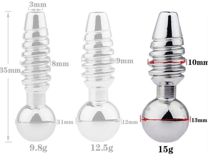 Plug pénis percé Screw L 2.5cm - Diamètre 10mm