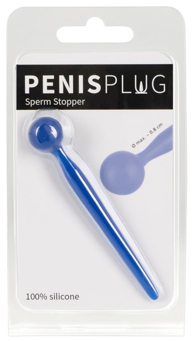 Plug Penis Stop Sperm 8cm - Diamètre 4-8mm Bleu