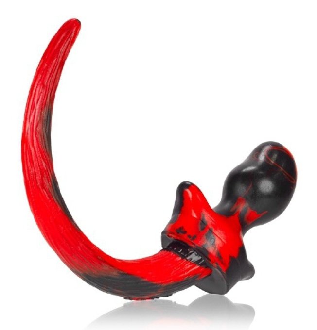 Plug Queue de chien Pug 8.5 x 4.4 cm Rouge