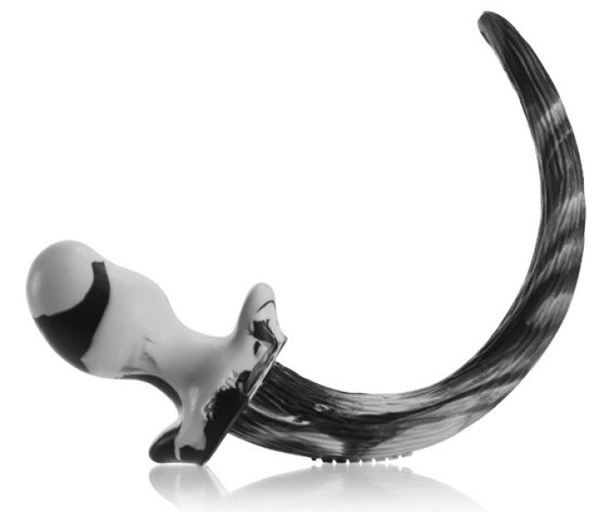 Plug Queue Puppy Tail Mastiff 12 x 7cm Noir-Blanc
