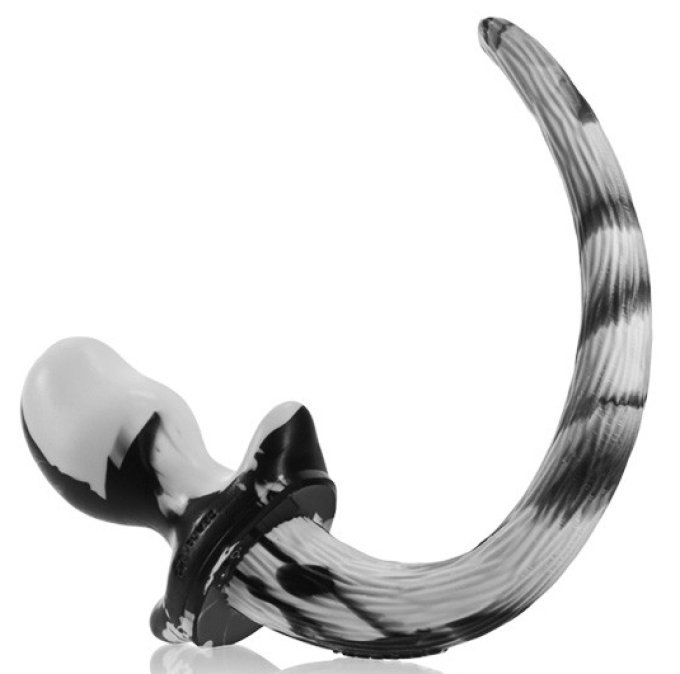 Plug Queue Puppy Tail Mastiff 12 x 7cm Noir-Blanc