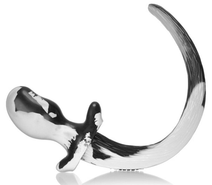 Plug Queue Puppy Tail Mastiff 12 x 7cm Noir-Blanc