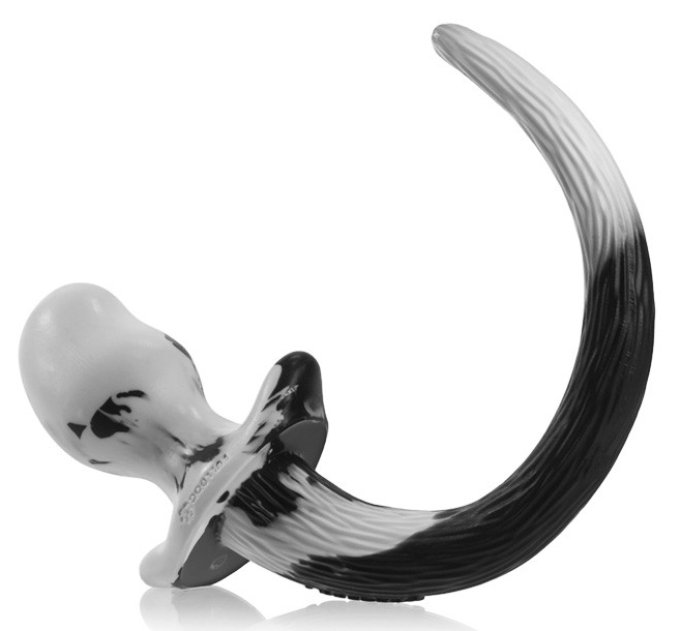 Plug Queue Puppy Tail Mastiff 12 x 7cm Noir-Blanc