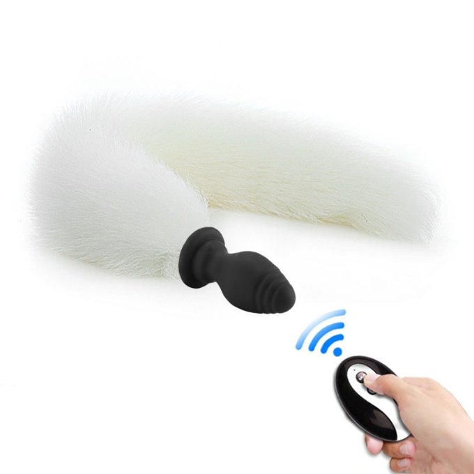 Plug Queue Vibrant FOX TAIL VIBE 6.5 x 3.2cm - Queue 40cm Blanche