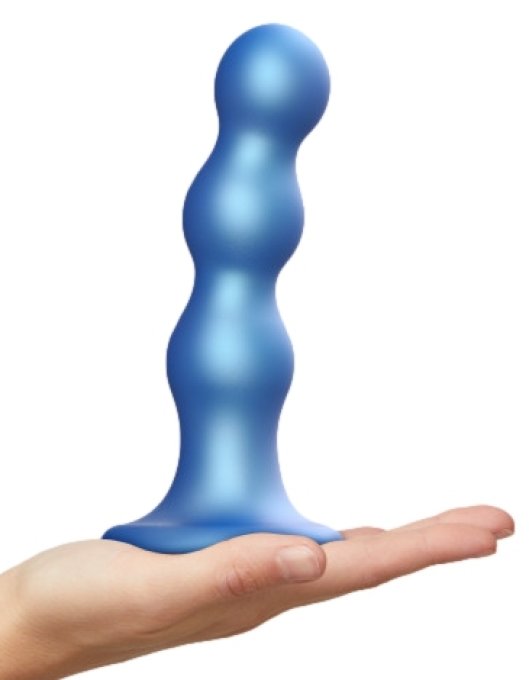 Plug Silicone Balls Strap-On-Me L 15 x 3.9cm Bleu