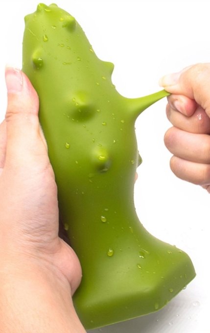 Plug silicone Monster Spike L 14 x 5.5cm Vert