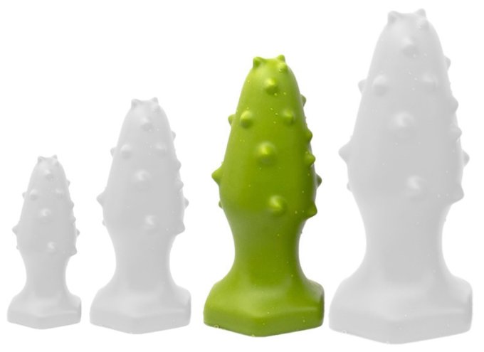 Plug silicone Monster Spike L 14 x 5.5cm Vert