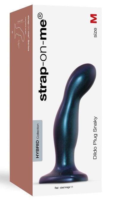 Plug Silicone Snaky Strap-On-Me M 14 x 3.8cm Bleu