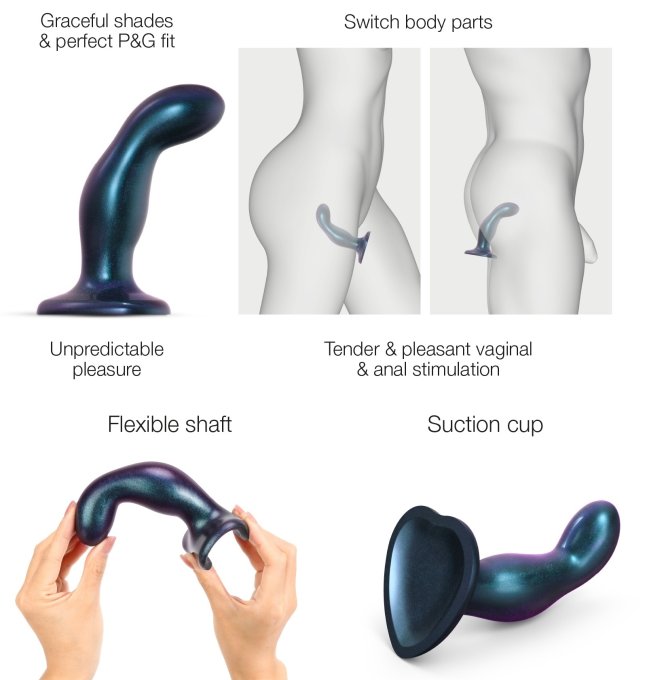 Plug Silicone Snaky Strap-On-Me M 14 x 3.8cm Bleu