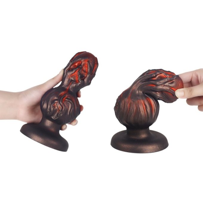 Plug Skullis M 14.5 x 6.5 cm Rouge-Noir