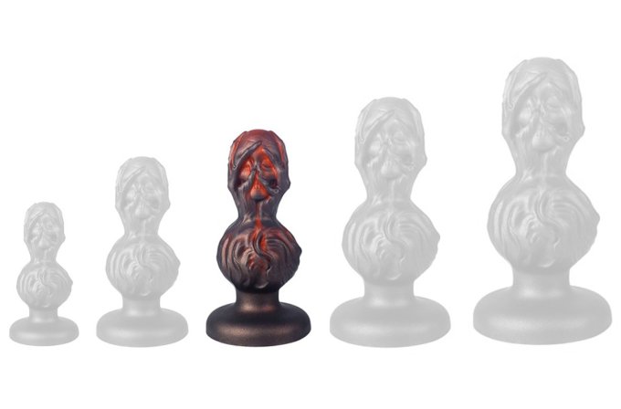 Plug Skullis M 14.5 x 6.5 cm Rouge-Noir