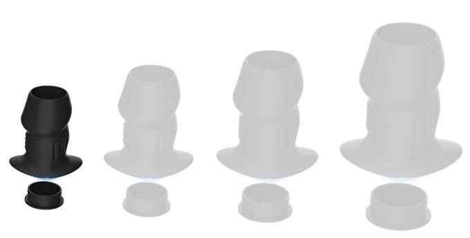 Plug Tunnel avec Bouchon Euhlo S 5 x 3.5cm Noir