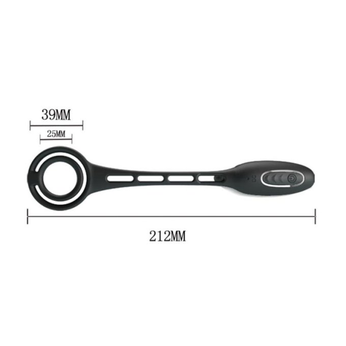 Plug vibrant avec Anneaux VIBRA PENIS 8 x 2.4 cm