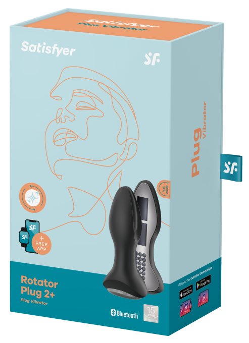 Plug vibrant connecté Rotator 2 Satisfyer 10 x 4cm Noir