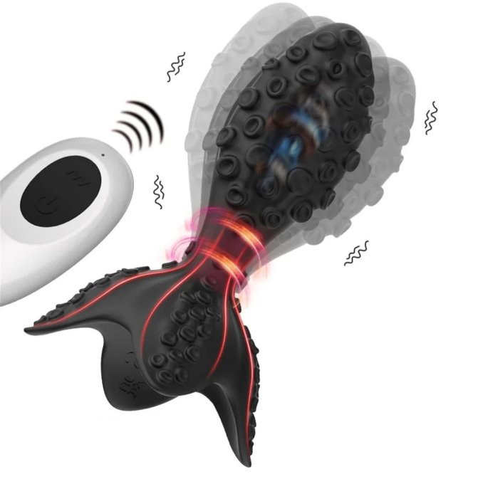 Plug vibrant rotatif Octalux 8 x 4cm