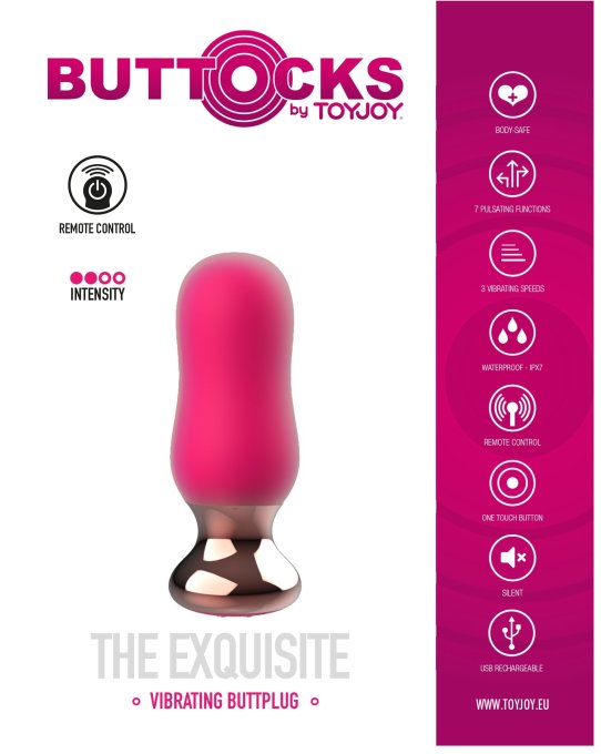 Plug vibrant The Exquisite 7 x 3cm Rose