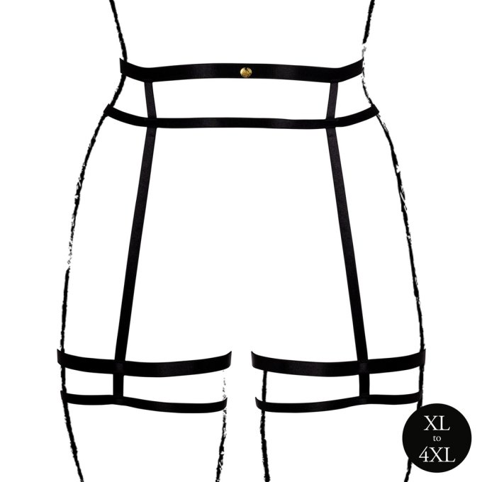 Porte-jarretelles Grande Taille Double Strap Noir