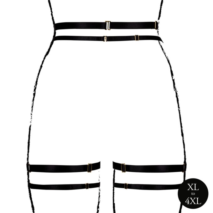 Porte-jarretelles Grande Taille Double Strap Noir