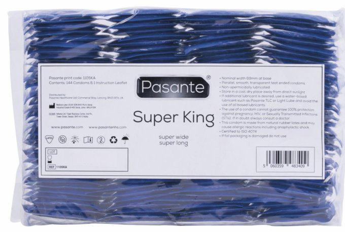 Préservatifs XXL Super King Pasante x144