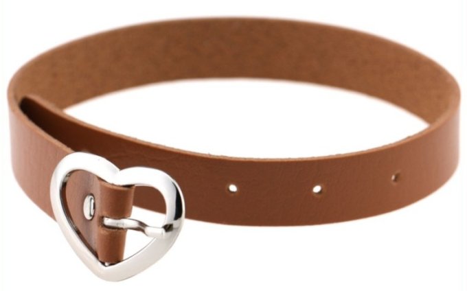 Ras de cou Heart Attach Marron