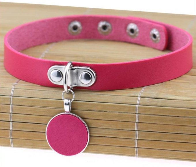 Ras de cou Round Moon Rose