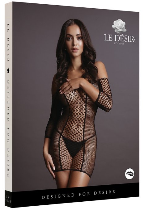 Robe sexy Duo Net Sleeved Noir