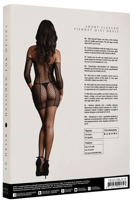 Robe sexy Duo Net Sleeved Noir