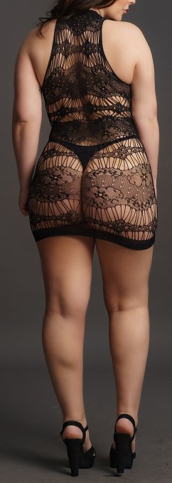 Robe sexy Grande Taille CRISS CROSS NECK - Noir