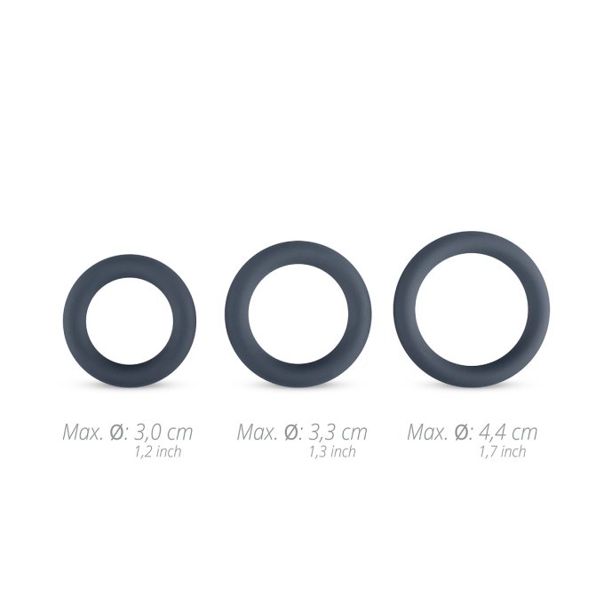 Set de 3 cockrings Boners Silicone 9mm