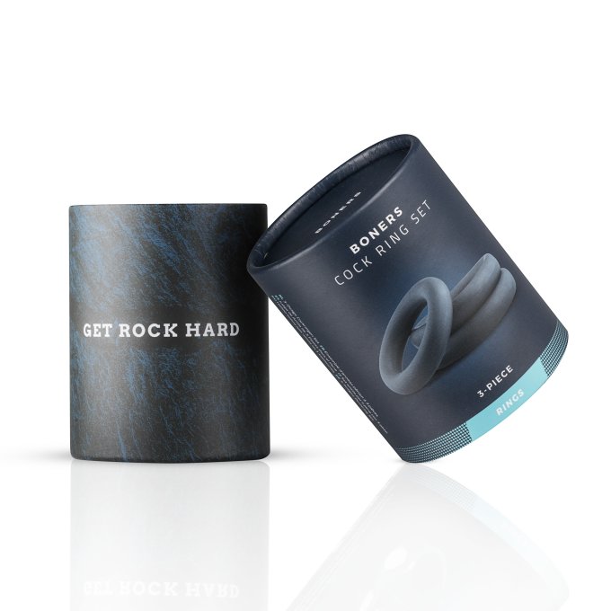 Set de 3 cockrings Boners Silicone 9mm