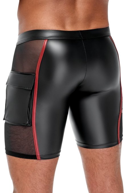 Short avec zip Ormeto Noir-Rouge