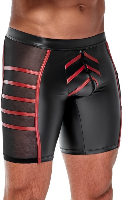 Short avec zip Ormeto Noir-Rouge