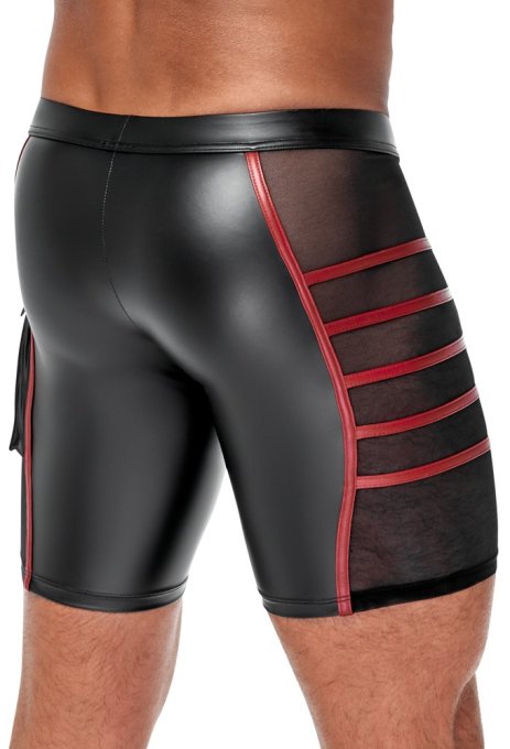 Short avec zip Ormeto Noir-Rouge