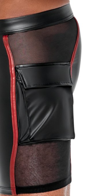 Short avec zip Ormeto Noir-Rouge