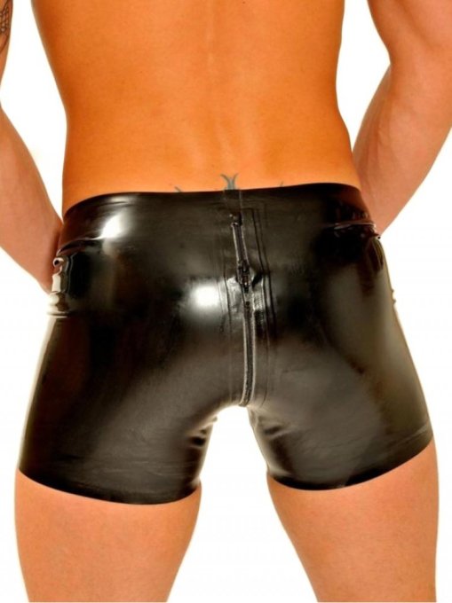 Short en Latex Coupe cycliste avec Zip