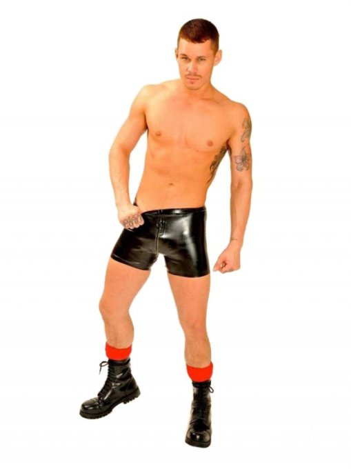 Short en Latex Coupe cycliste avec Zip